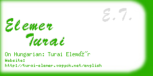 elemer turai business card